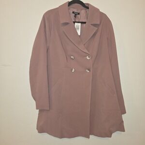 Torrid Twill A-Line Trench Coat Women's Size 1 Mauve Pink NWT